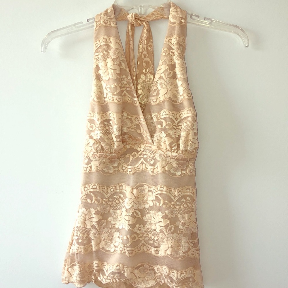 WHBM lace halter top - elegant and flirty!